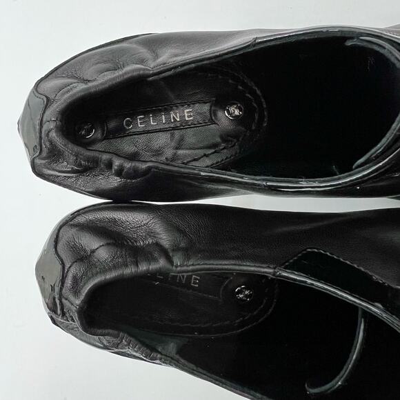 CELINE Zip-Up Leather Heeled Booties Black with Tassels Made in Italy 36 (US 6) - Picture 12 of 13